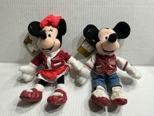  3- Disney Mickey  Minnie Mouse 9" plush Set NIP Letterman Class of '02