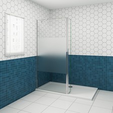 Walk in 70-140cm Teilsatiniert Duschwand mit Flipper Panel mit Stabilisator