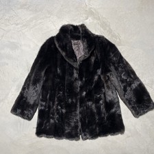 Vintage Brown Mink Fur Stole Wrap Jacket with Satin Lining Women  s SZ M/L