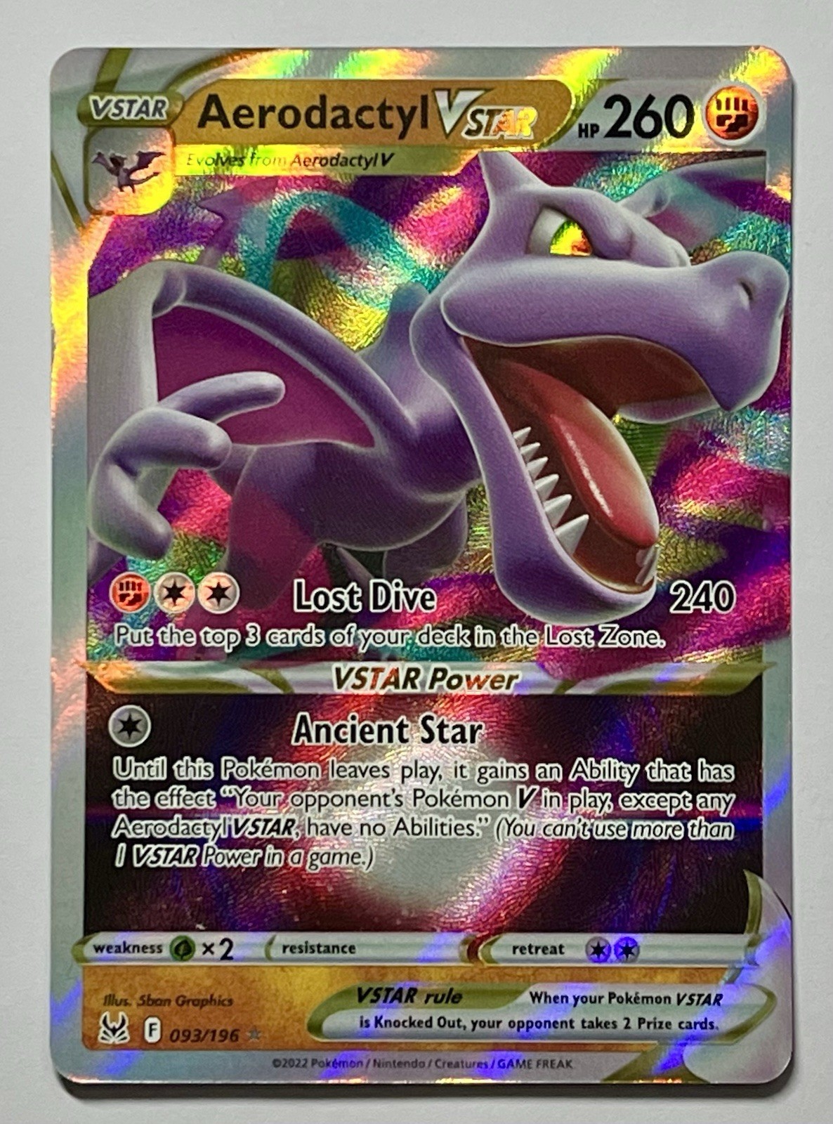 Aerodactyl VSTAR 093/196 (NM) Ultra Rare Sword & Shield: Lost Origin 2022