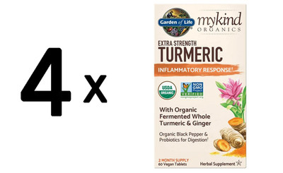 4 x Garden of Life Extra Strength Turmeric - mykind Organics - (624,96 EUR/kg)