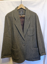 Vintage Abercrombie Fitch Men L Harris Tweed Wool Blazer Coat Needs Repair SEE