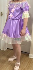 Lilac satin of shoulder SISSY~MAIDS ADULT -TV/CD  DRESS & Pants 16 / 18  / 20 