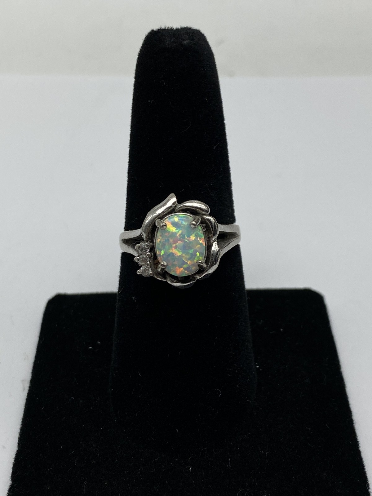 Sterling Silver Assorted Opal Ring & Earring Jewe… - image 5