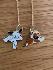Beanie Baby Double Charm Necklace Enamel Char...