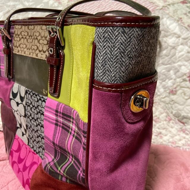 Coach Patchwork Bag Used Rare Large Crossbody, Au… - image 4