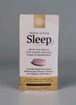 Solgar Sleep Triple Action, 60 Tri-Layered Tablets - EXP: 05/2026 - NEW & Sealed