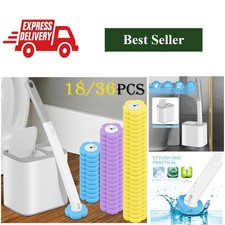 Willstar Disposable Toilet Brush Set Long Handle Wall Mount Holder