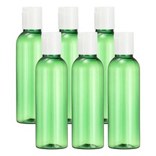 6 Pezzi 2oz Bottiglie da Viaggio in Plastica, Bottiglie Vuote con Tappi Superiori Bianchi, Verde