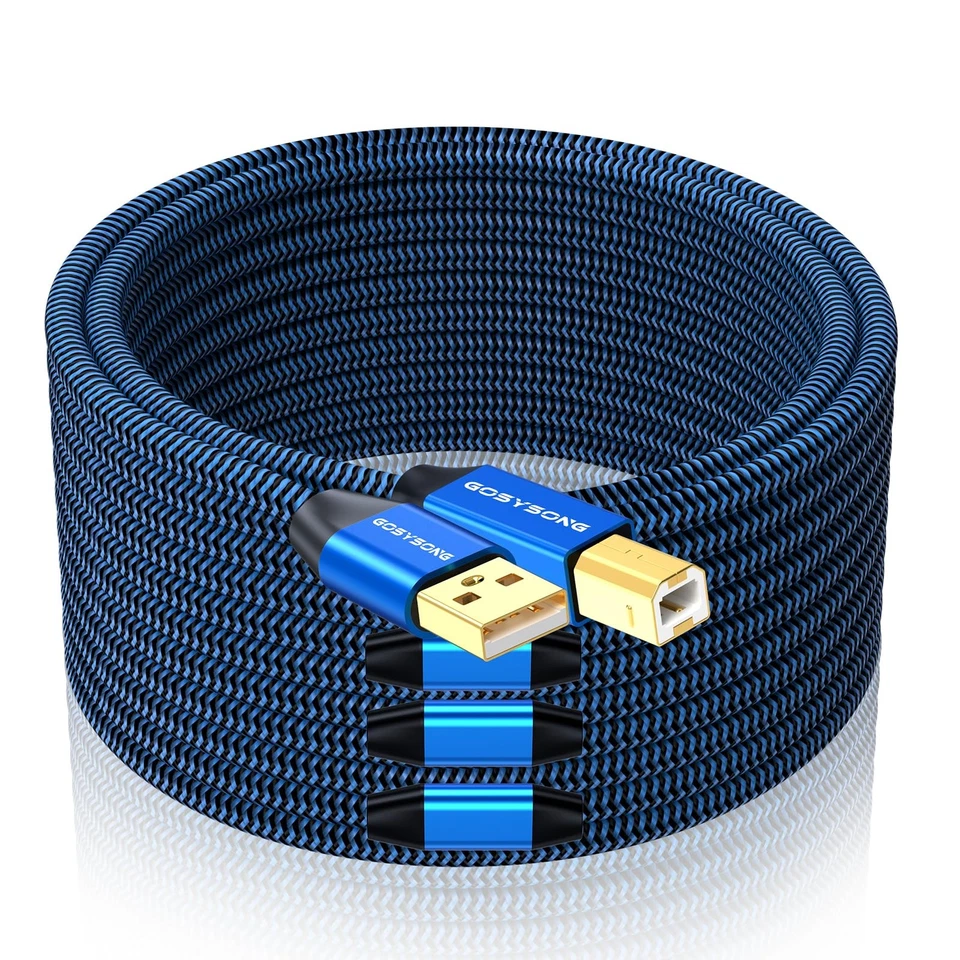 100ft Active USB 2.0 Cable, Type A to B, High Speed 100ft, Blue - Image 1 of 4