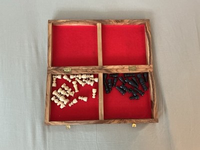 Schachspiel gerade Kante Schachbrett Gr.XL aus Olivenholz inkl. 32 Holzfiguren