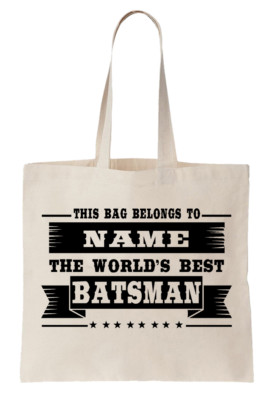 Personalisierte Tragetasche Shopper weltbester Schlagmann Cricket Sport Test Team Schläger