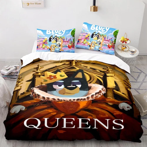 Bluey Funda Nórdica Caricatura 200x200 Funda de Almohada 80x80CM Juego de Ropa de Cama Infantil DE - Imagen 26 de 27