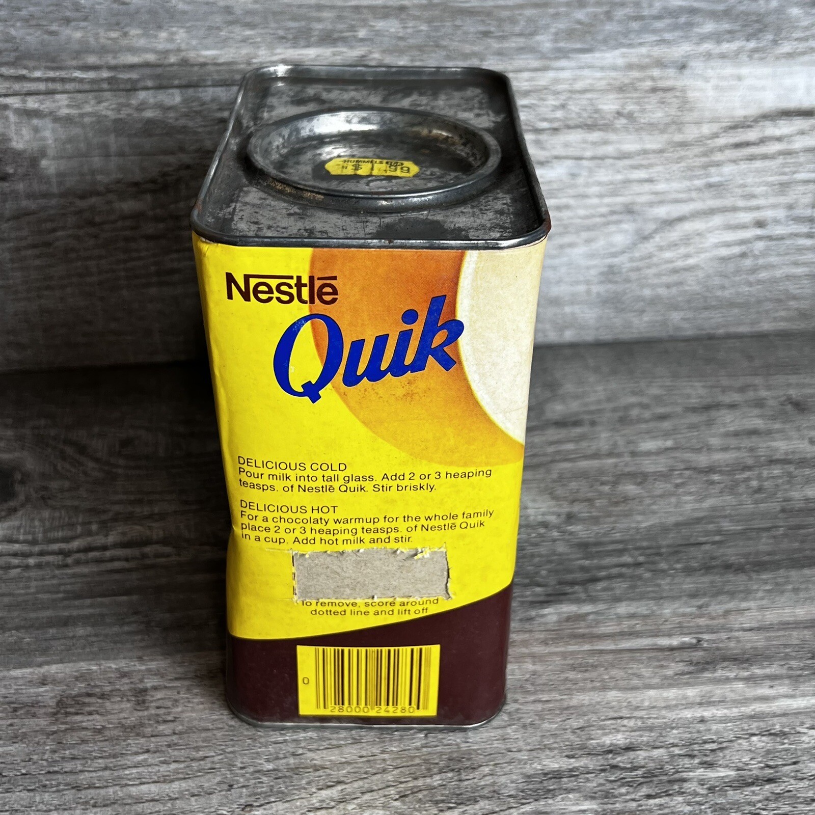 Vintage Nestle Quik Chocolate Flavor Drink Mix Empty Tin eBay