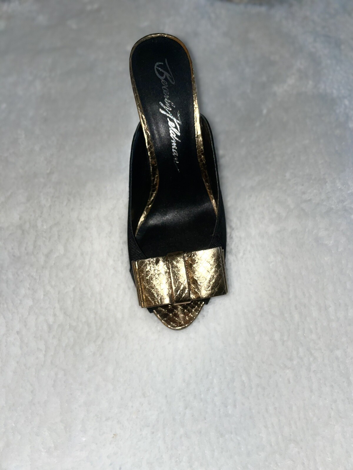 Beverly Johnson  Bronze And Black Bow Sandal - image 1