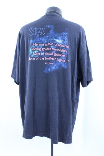 T-shirt maglietta vintage Styx World Tour 2XL concerto uomo dei miracoli band mago 2001 - Foto 11 di 19
