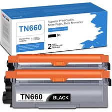 2PK TN 660 TN-660 TN660 Toner Cartridge Replacement for Brother TN660 Black