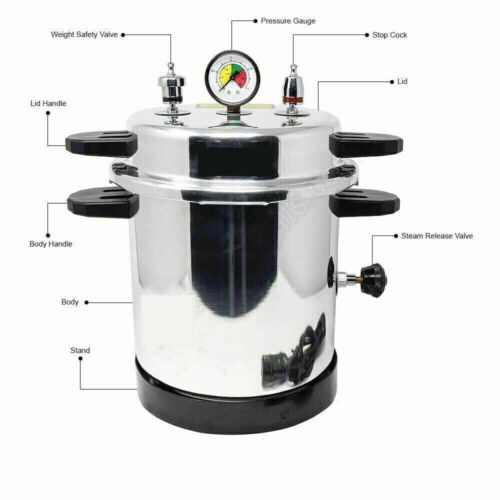 220v Aluminum Mirror Finish Electric Autoclave Pressure Cooker 10 Liters - Picture 1 of 3