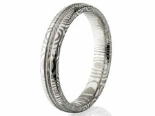 New 4mm Wide Damascus Steel Ring