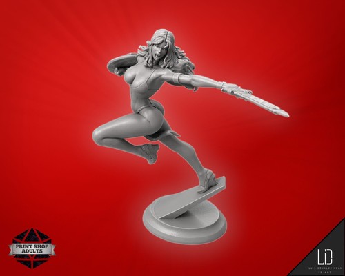 Halbnackte Kämpferin Miniature Sautant Guerrier Sexy Haut Fantaisie Figurine Sfw - Photo 5 sur 8