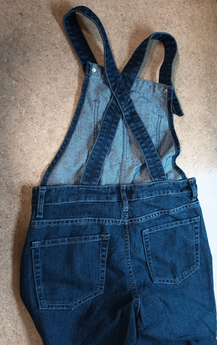 The Children's Place NWT Girls Overalls Sz 10 Jeans Blue Denim Cute Embroidery - Picture 4 of 6