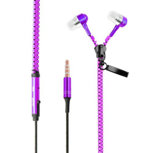 AURICOLARI ZIP CUFFIE UNIVERSALI MICROFONO CAVO JACK LAMPO BASS BOOST  CERNIERA | eBay
