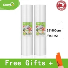 2 SaengQ Vacuum Sealer Rolls Food Fresh Long Saver Bag Pack Embossed Magic New