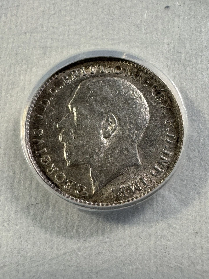 1918 Great Britain Silver 3 Pence Graded AU 53 by ANACS - Image 3 of 4