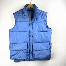 Vintage Frostline Kit Large Baby Blue Goose Down Filled Puffer Vest 1970s 1980s