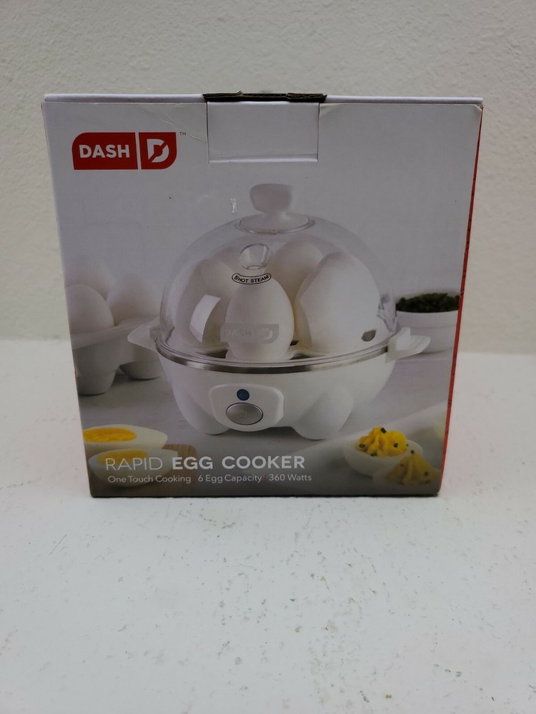 Dash Rapid Egg Cooker – 6 Egg Capacity in Sleek White Design  