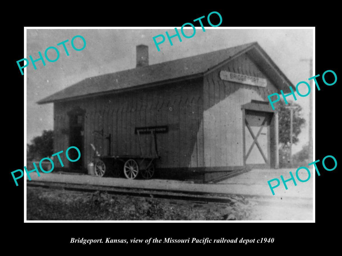 POSTCARD SIZE PHOTO OF BRIDGEPORT KANSAS MISSOURI PACIFIC RAILROAD