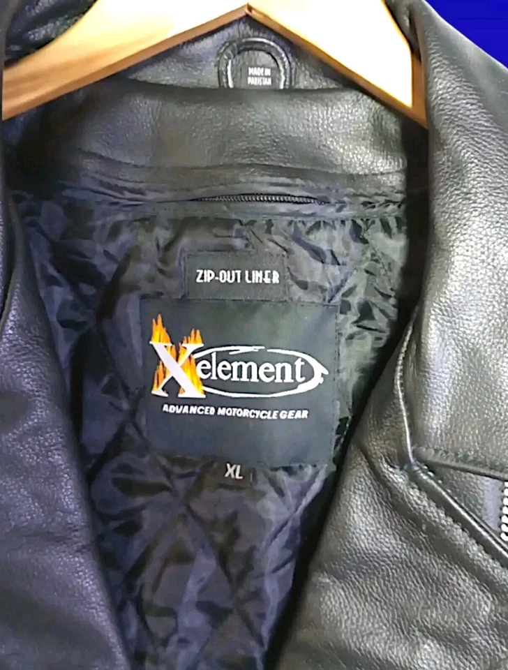 Women's Leather Motorcycle Jacket XL Zip Out Liner Xelement B7802 NEW - Image 3 of 4