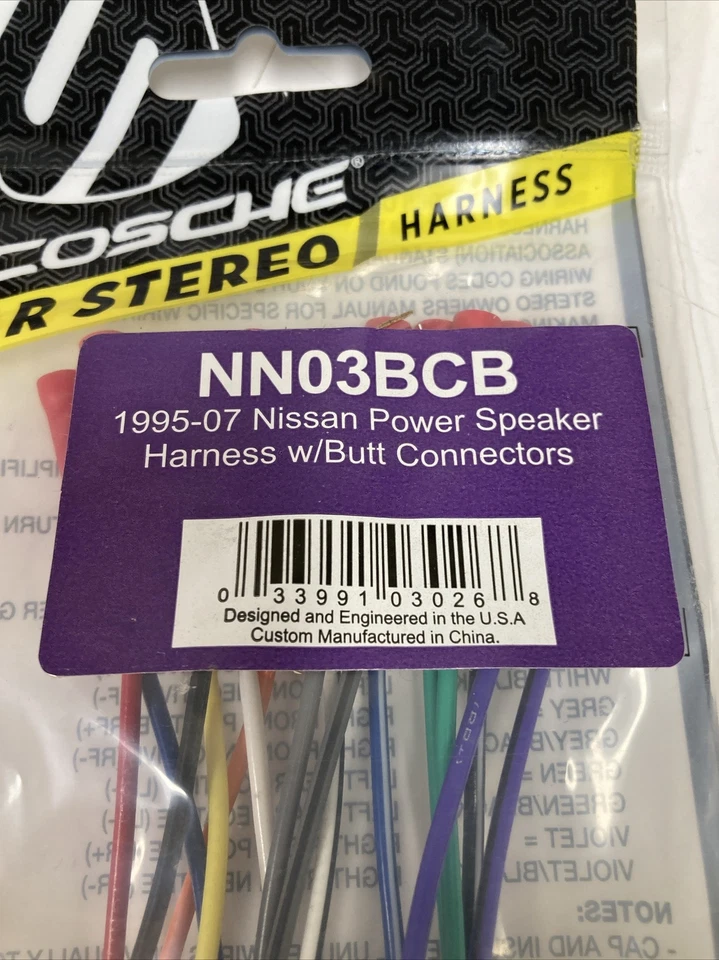New Scosche NN03BCB 1995-07 Nissan Power/Speaker Wiring Harness w/ Connectors - Image 3 of 3