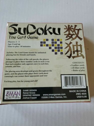 Sodoku The Card Game "NEW” Factory Sealed. Z-Man Games by Reiner Knizia - Picture 2 of 2