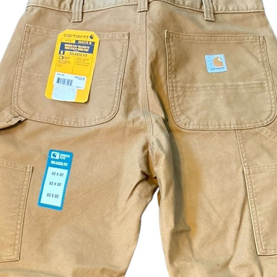 Carhartt Men's Double Front Canvas Utility Cargo Pants Brown Size 32