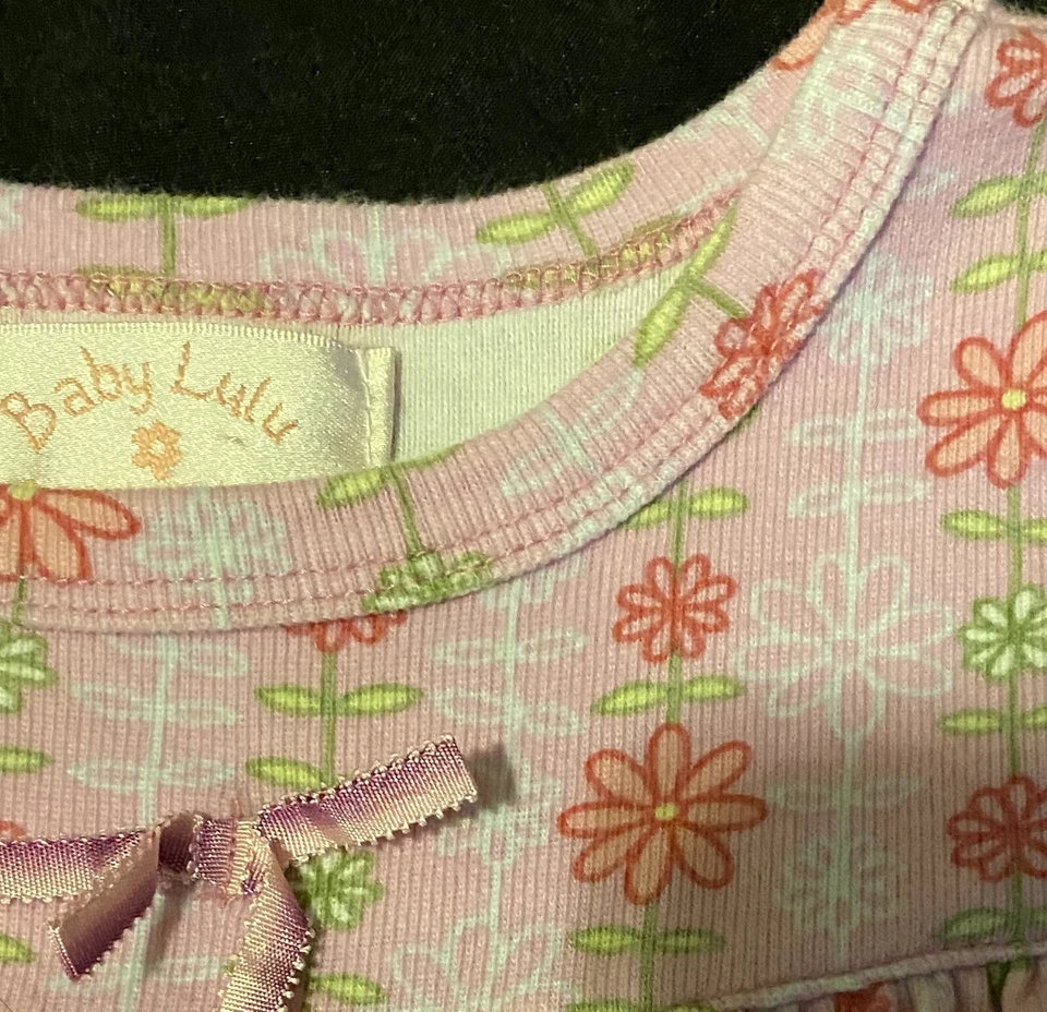 Vestido Baby Lulu 12 18 24 2T Tejido Suave Sampson Floral Ditsy Malva Rosa Verde Foto 2 de 2