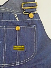 Vintage Sears Toughskins Dark Blue Denim Overalls Union Made Scovill Work Wear