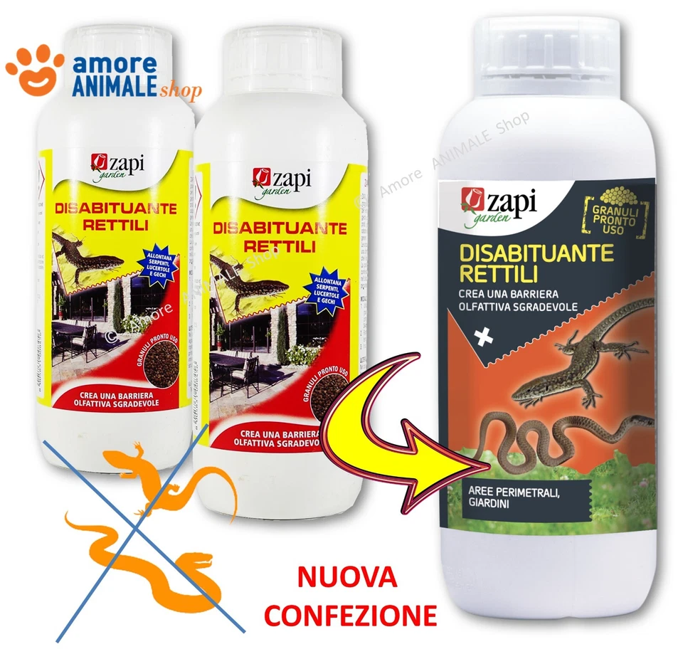 Zapi DISABITUANTE RETTILI → 1 LT - Repellente contro Serpenti Lucertole Gechi