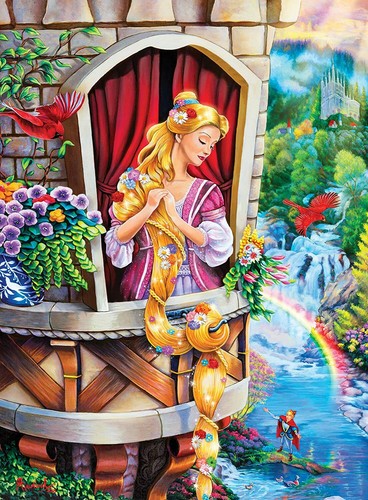 Glitter Fairytales Rapunzel 100pc Glitter Puzzle - Picture 3 of 3