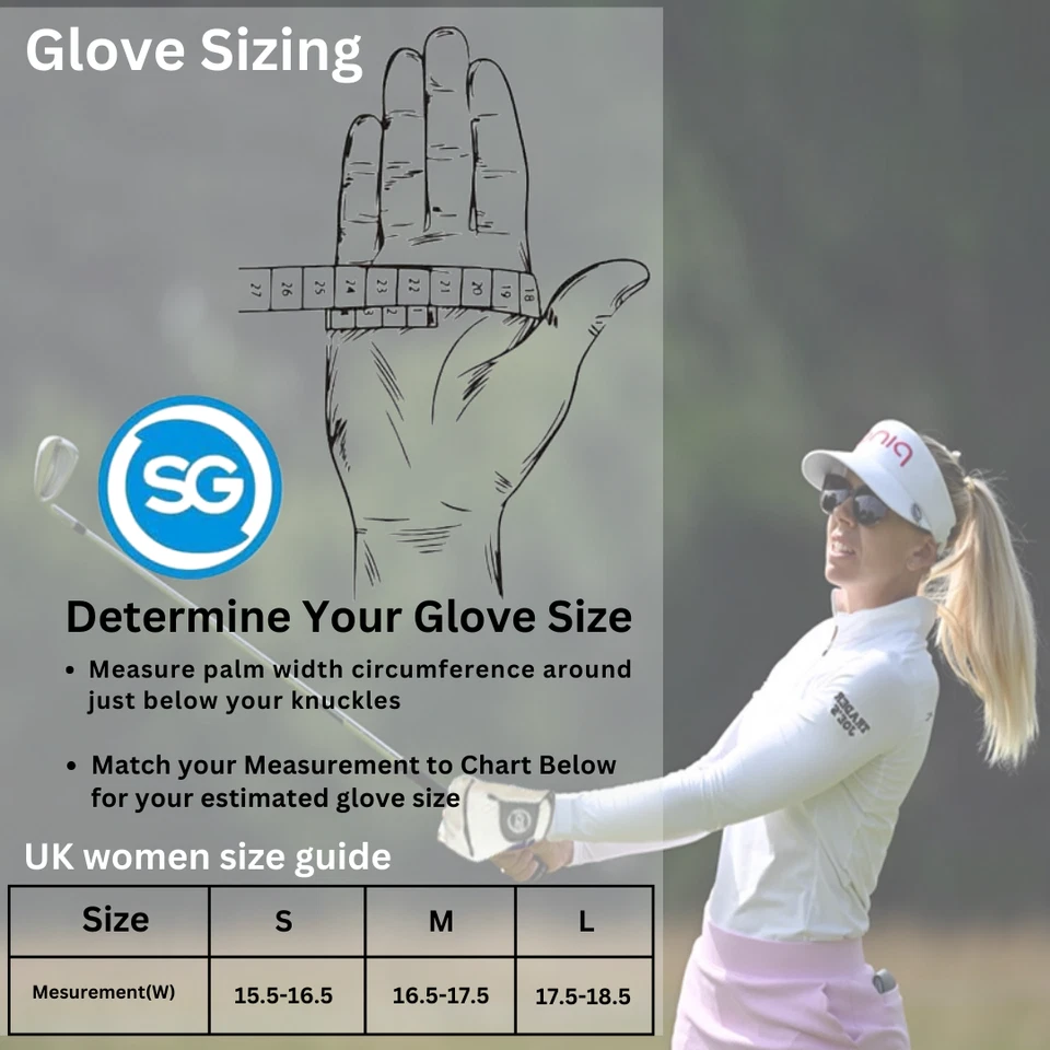 PACK of 5 SG Men Women Ladies Cabretta Leather Golf gloves Premium quality - Image 3 of 4