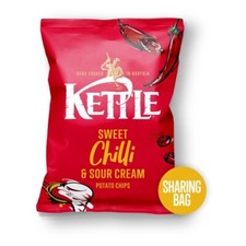 1 X KETTLE Chips Sweet Chilli Sharing Crisps Snacks 130g