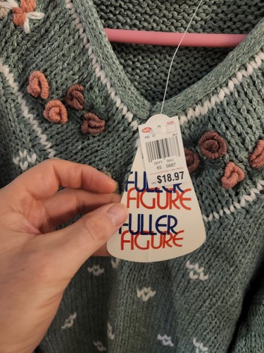 Extra Shenanigans Size 24 Ladies Sweater With Roses NwT - Picture 3 of 7