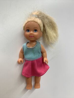 Evi Love Simba Doll 5  Girl Blue Shirt Pink Skirt Blonde Hair Blue Eyes Toy