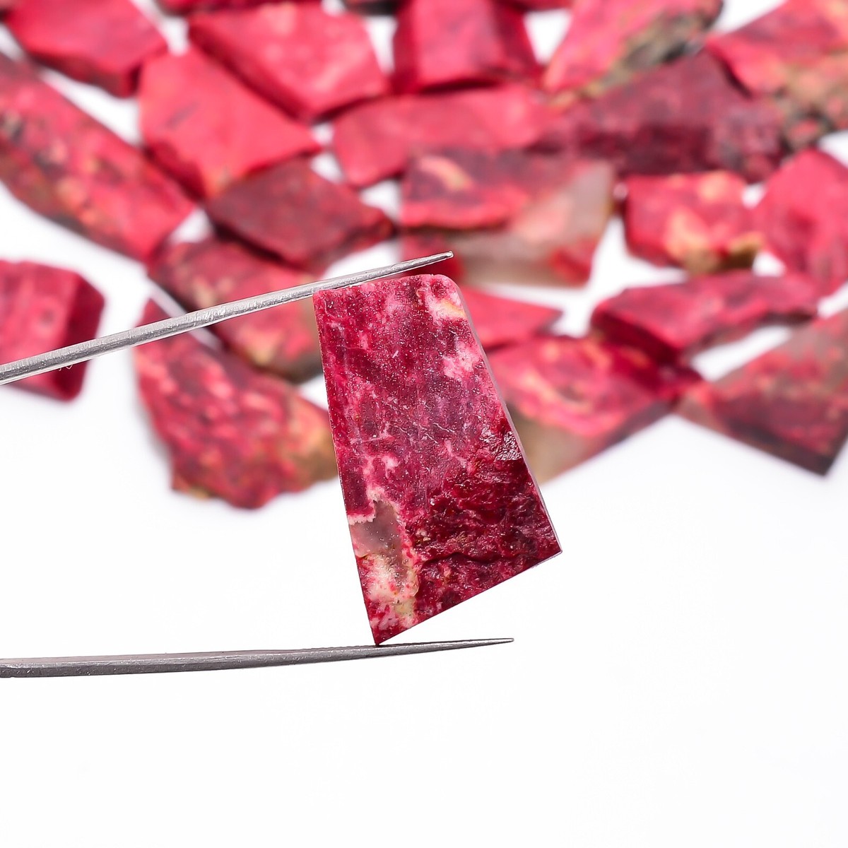 Natural Pink Thulite Slice Rough Gemstone Raw Blue Pink