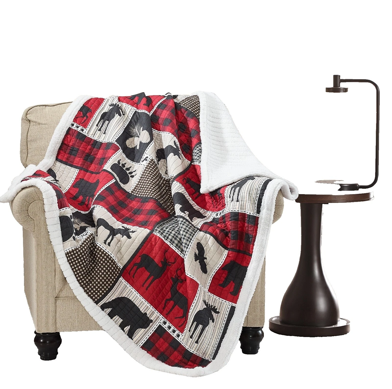 拼布摇粒绒毛毯和休闲毯