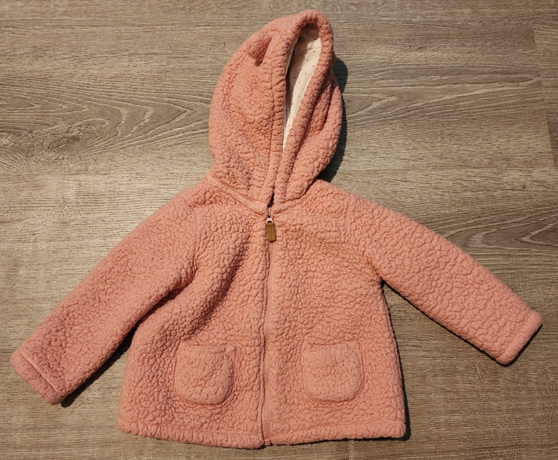 Baby CARTER Girl's Zip Up Bear Jacket * size 18 months PINK