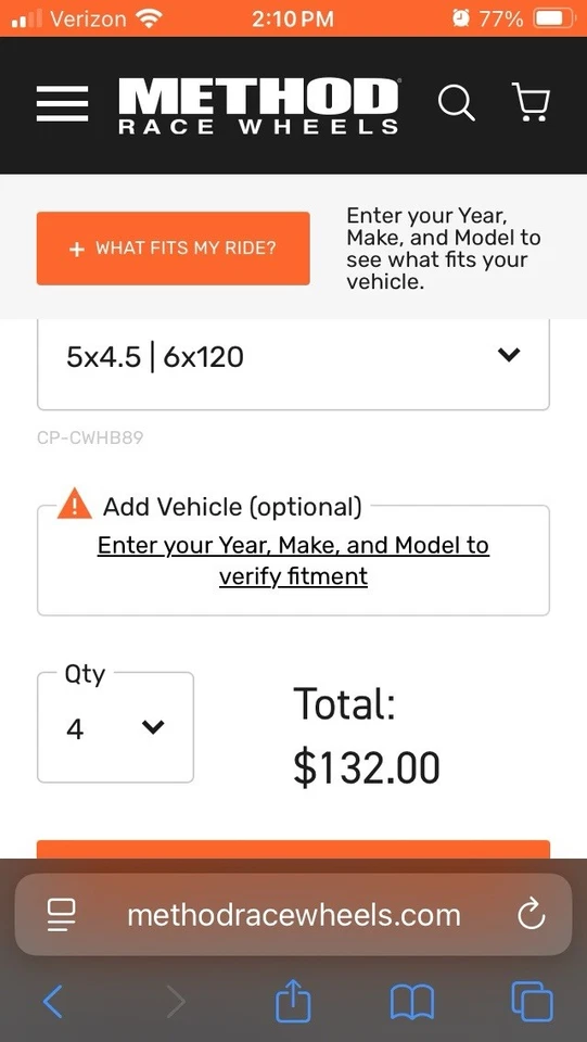 Tapa central de empuje de rueda Method PARTE#:CP-CWHB89 nueva en caja Foto 2 de 4