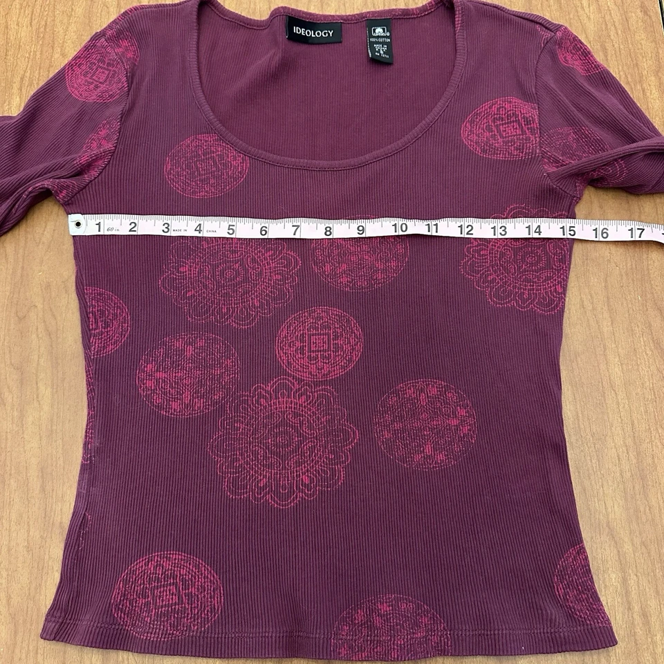 Y2K Baby T-Shirt Small Purple Pink 90s Asian Mandala Artsy Boho Whimsigoth - Image 4 of 4