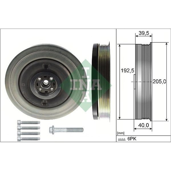 INA 544 0503 20 Riemenscheibensatz Kurbelwelle FüR Volvo Polestar XC90 V90 XC60-image