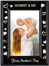 First Mother's Day Black Wood Photo Frame, 6"x8", Holds 3.5"x5.5" Photo